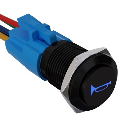19mm 12V Momentary Speaker Horn Push Button Toggle Switch 3/4'' Mounting Hole ...