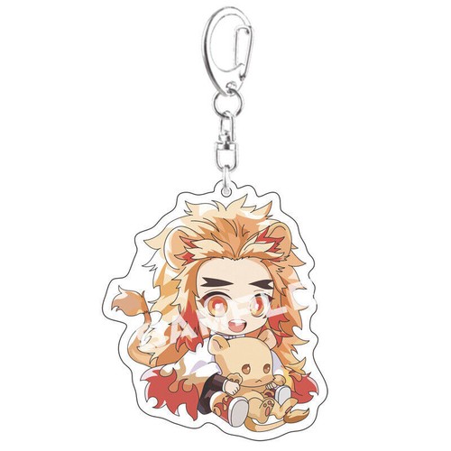 1x Demon Slayer Zenitsu Nezuko Muzan Acrylic Keychain Key Ring Race Strap Cospla - Picture 46 of 46