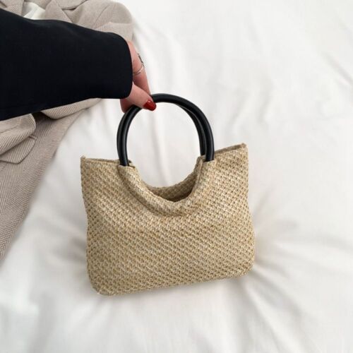 Bohemian Weave Large Capacity Women Handbag Beach Bag Shoulder Bag Straw Bag - Picture 13 of 15