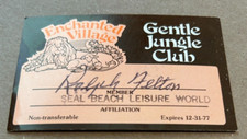1977 ENCHANTED VILLAGE BUENA PARK CALIFORNIA DEFUNCT JUNGLE CLUB MEMBER CARD