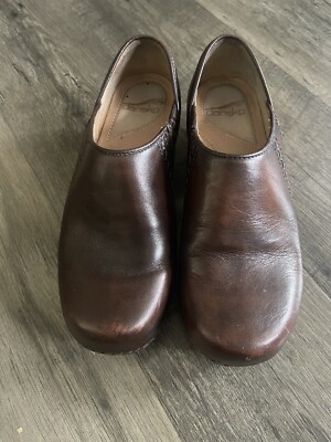 Dansko Brown Leather Nurses Clogs Mules Sz 38 US Professional Boho  Casual