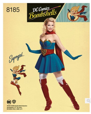 Unopened, Uncut Simplicity 8185 DC Supergirl pattern (Discontinued)