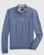 JOHNNIE-O Sully 1/4 Zip Pullover Mens Small Laguna Blue Sweater Preppy Golf