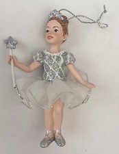 Kurt Adler Ballet Princess Ornament Silver White Brunette New