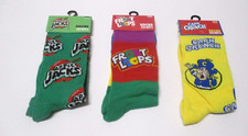 NEW 3 PAIRS MEN'S CREW SOCKS APPLE JACKS CAP'N CRUNCH FROOT LOOPS SZ 6-12 #8 #SC