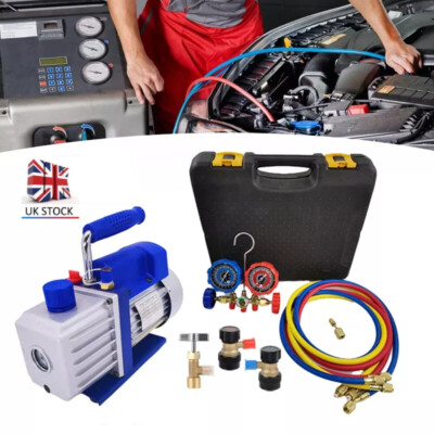 HVAC Air Vacuum Pump 1/4 HP 4 CFM AC Vacuum Pump Gauge Set Rotary Auto ...