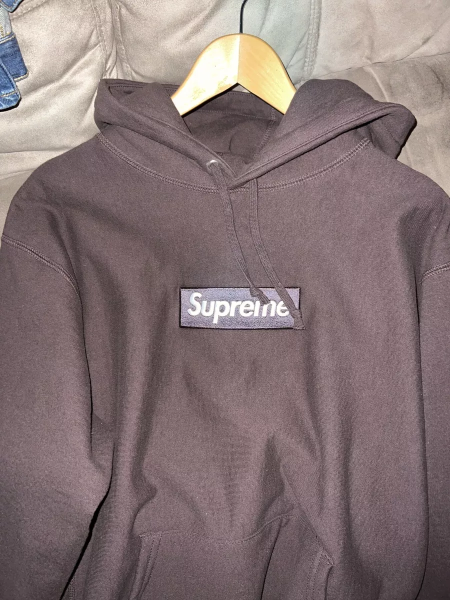 box logo hoodie brown