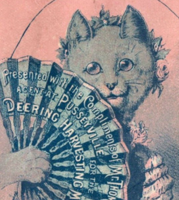 1880s Deering Harvesting Machines Anthropomorphic Cats Mr. Thomas Catt F169