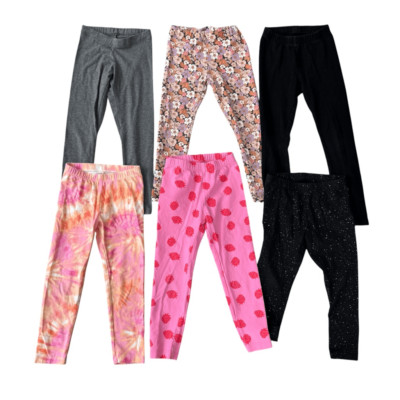 Set of 6 kids girls leggings size 4-5