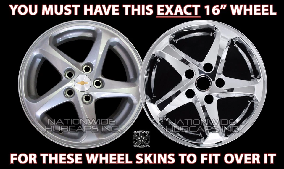 Tapacubos tapacubos 4 para Chevrolet Malibu LS 2016-2018 cromados 16" Foto 2 de 4