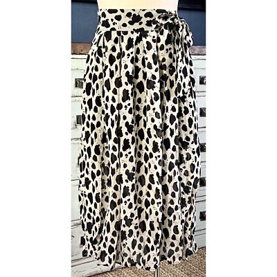NWT New $118 Anthropologie Faux Wrap Leopard Midi Skirt