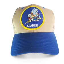 Mitchell Proffitt Company Vintage Navy Seabees Patch Logo Military Snapback Hat