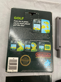 NES Golf CIB BLACK BOX  NINTENDO Vintage Video Game 5 Screw Back Hang tab