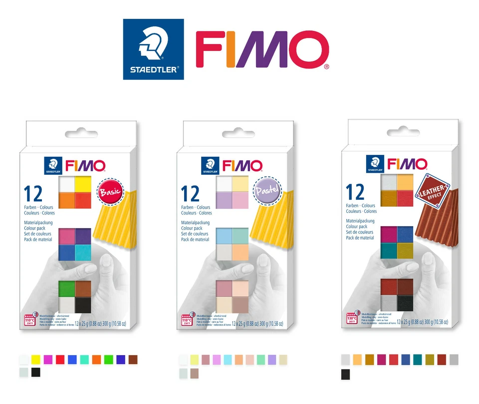 FIMO MODELLIERMASSE - 12 à 25 g - 300g - FARBEN AUSWAHL - STAEDTLER # NEU OVP
