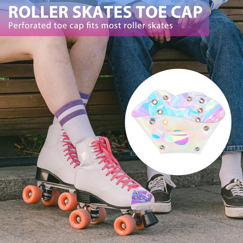 1X(4Pcs Skate Toe Guards Vegan Faux PVC Roller Skate Toe Caps Shoe