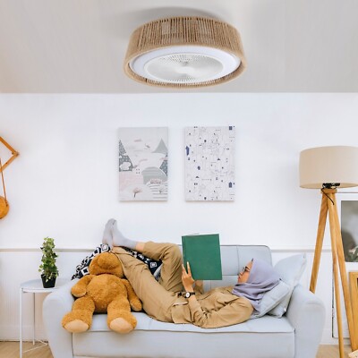 21'' Modern White 8-Blade Smart LED Ceiling Fan