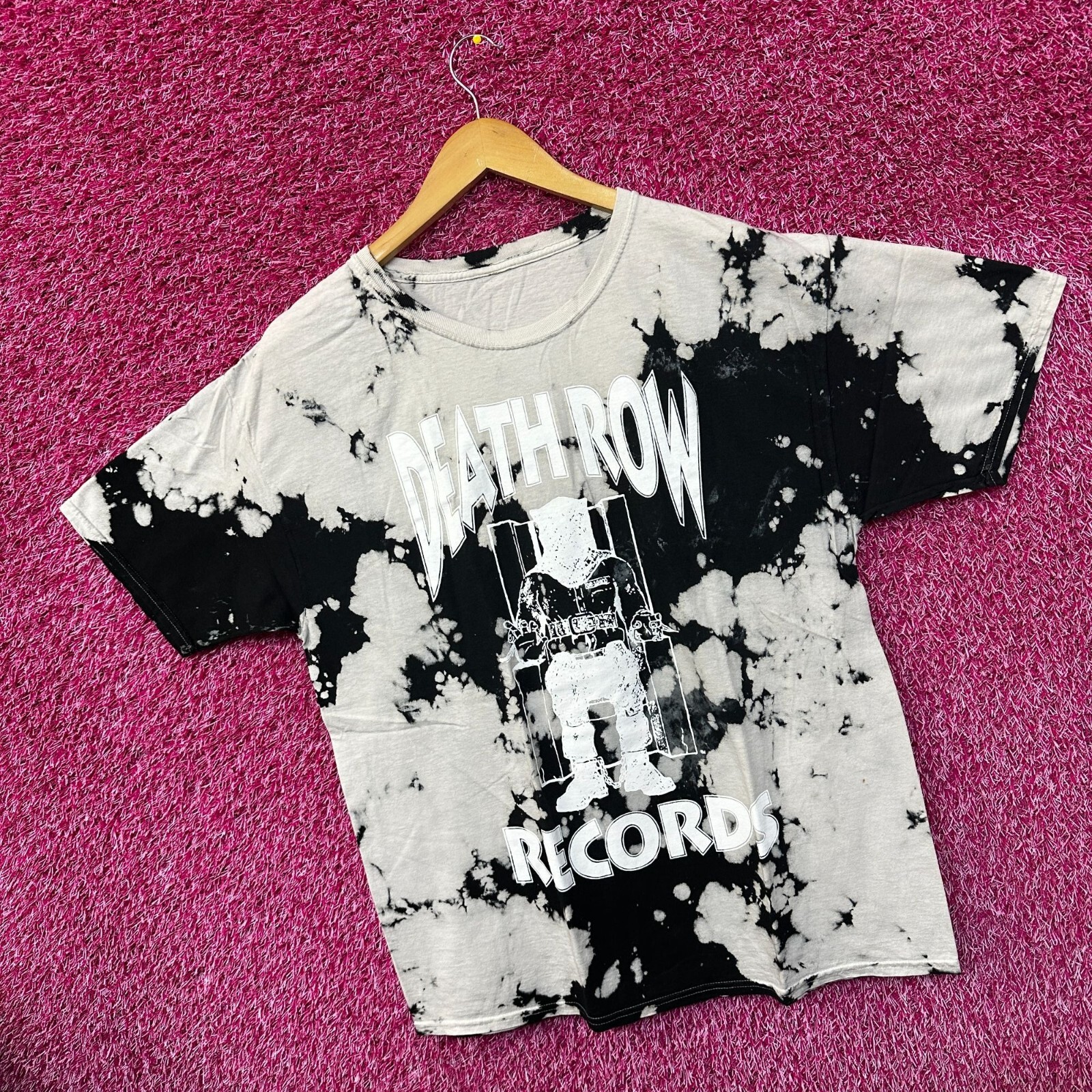 FILA Maglietta Death Row Records Bleach Dye Rap taglia Large