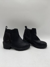 Dolce Vita Girl's Nedry Glitter Ankle Boots Black Size 12