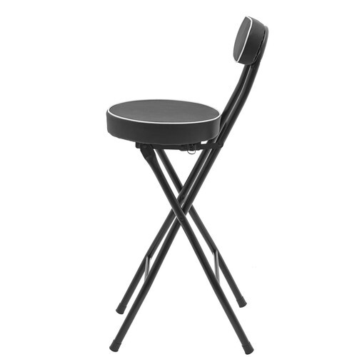 2pcs Black Counter Stool Bar Stool Portable Folding Kitchen Dining Chair