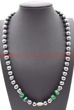 Handmade Natural 8mm Black Hematite Gemstone Round Beads Necklace 16-24in