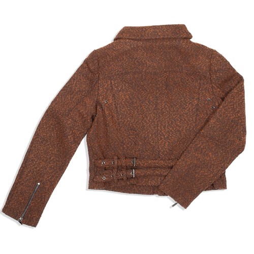 T Tahari Womens Boucle Marled Cropped Jacket, Blazer, New,Burnt Orange, Size L - Picture 9 of 9