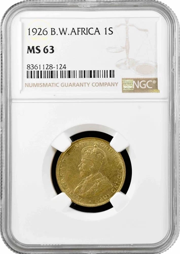 British West Africa 1 shilling 1926, NGC MS63, "King George V (1910 - 1936)"