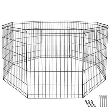 2PCS 8 Panel Pet Playpen Metal Protable Folding Animal Exercise Dog Fence 24"