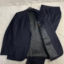 Loro Piana Suit Set Up Super 120s Wool Navy Striped Four Seasons 46
