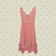 Free people One Adella Slip Dress In  Rose size small brand new with tags