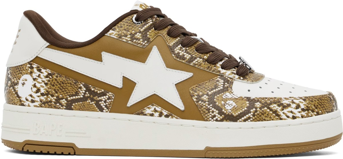 BAPE Snakeskin TAN STA Sneakers 1K70191329 RARE HTF Shoes Mens US