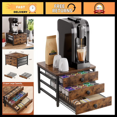 3-Tier Coffee Pod Holder for Countertop, 60 K-Cup Storage Organizer with Sliding