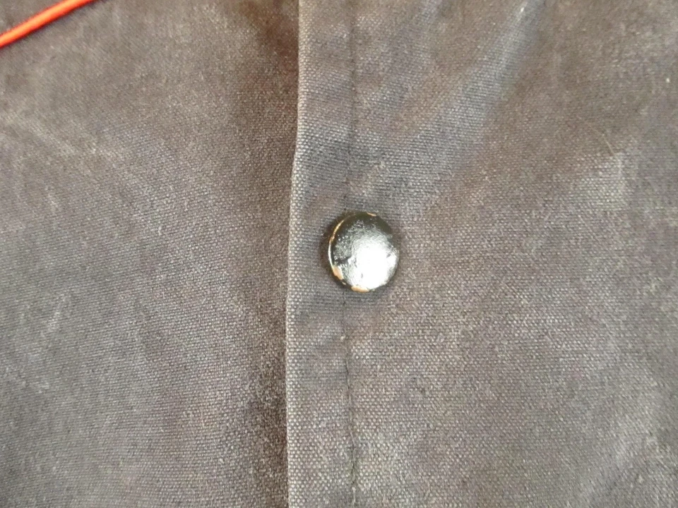 Abrigo Plumero Largo Tex Tostado Para Hombres Mediano Negro Lona Western Ranch Vaquero EE. UU. DE COLECCIÓN Foto 3 de 4