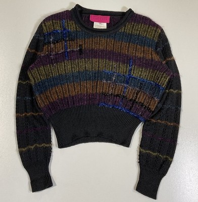 Vintage Christian Lacroix Striped Metallic Mohair Sweater Sz M F/W 1995 Rare