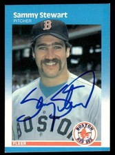 1987 Fleer Baseball #48 Sammy Stewart Signed Autograph (no COA) *f3