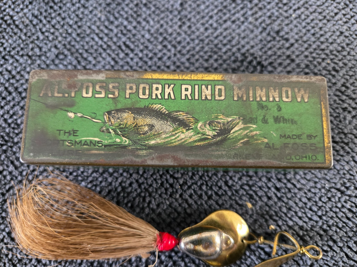 Panneau Pub Métal Vintage Al. Foss Pork Rind Minnow - Déco Murale Rétro
