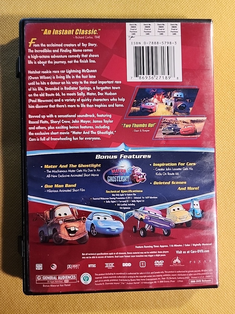 Cars (Single-Disc Widescreen Edition) - DVD - Disney Pixar