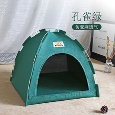 Pet Tent Bed Removable Cat Sofa Basket Canvas Semi-Enclosed Cat House Dog Cave H