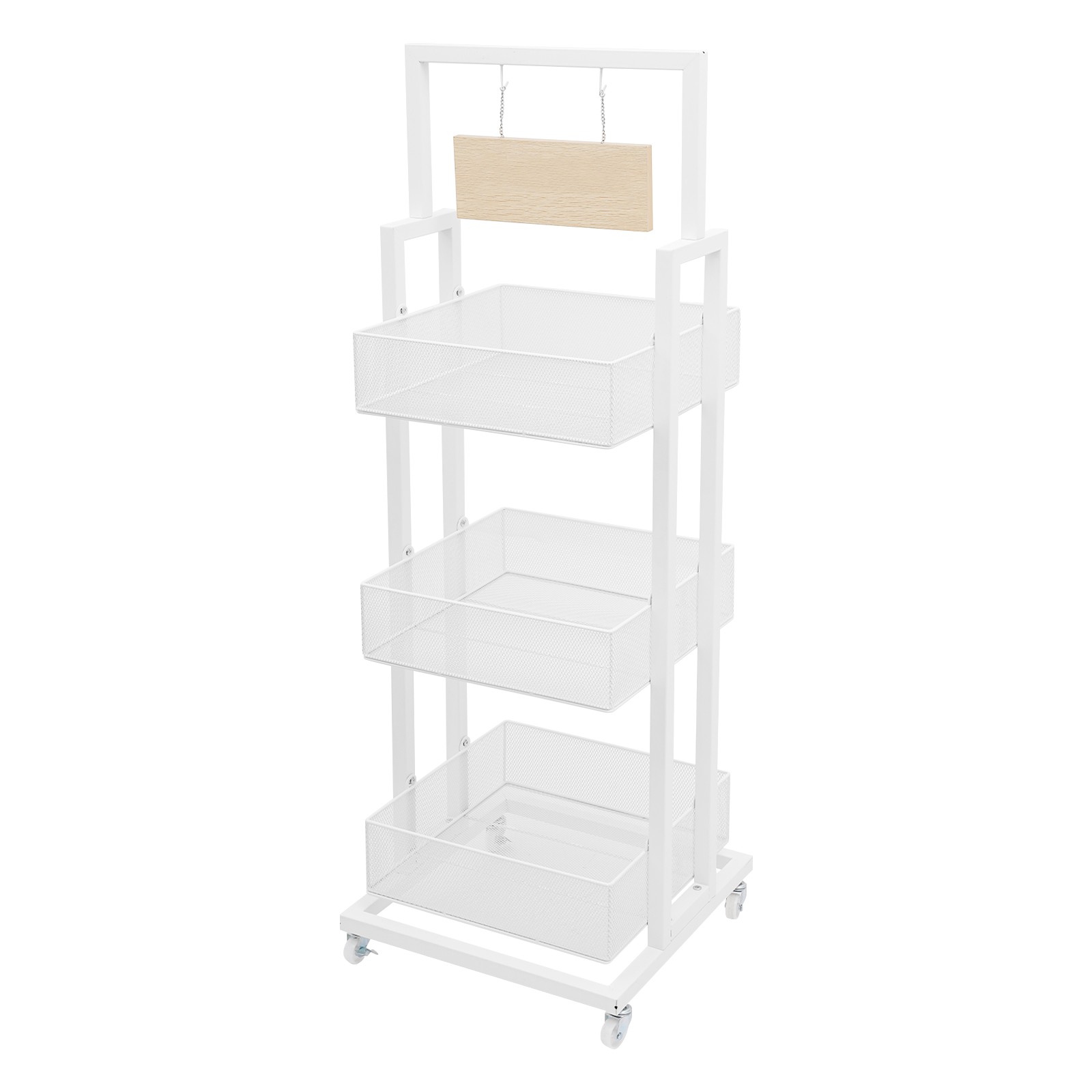 Retail Display Stand, Storage Shelf with Wheels Store Display Shelving Organizer