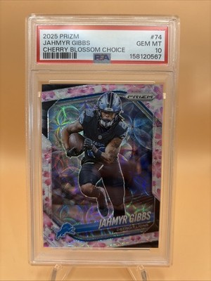 Jahmyr Gibbs 2025 Panini Prizm Choice Cherry Blossom Prizm /15 Lions #74 PSA 10!