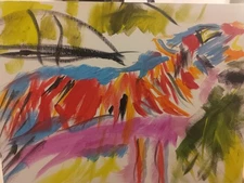 AstralFisher 14 x 11 in Vibrant Abstract Expressionism Canvas Painting