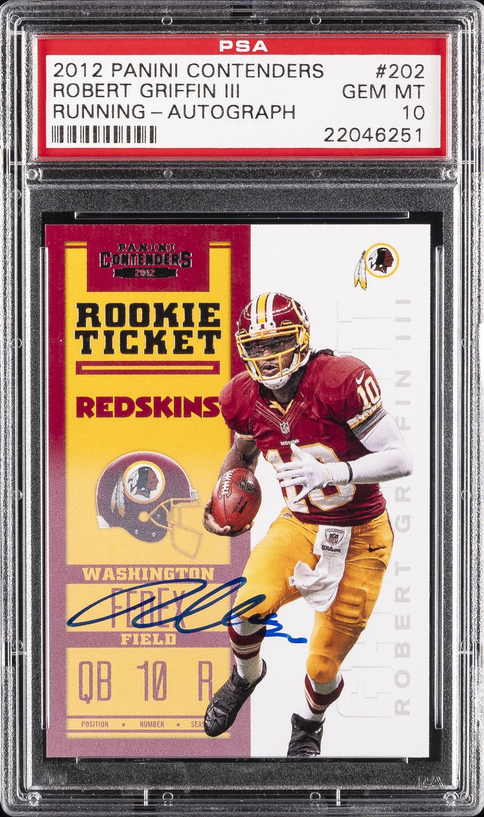 2012 CONTENDERS AUTO #202 ROBERT GRIFFIN III ROOKIE RC PSA 10