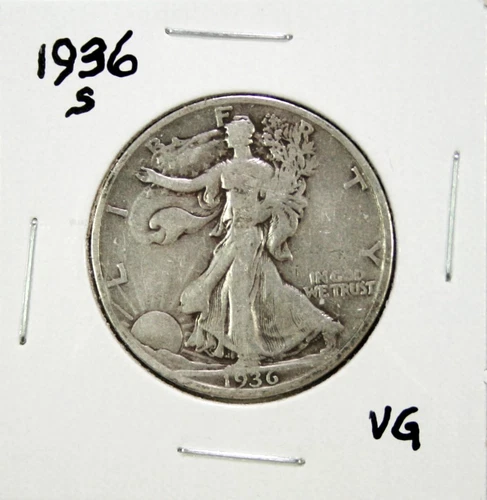 1936-S Walking Liberty Half Dollar VG #SC "90% Silver"