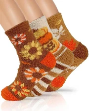 TEHOOK 4X Thicker & 2X Softer Fuzzy Socks - Cozy Warm Fluffy Fall Socks - Hallow