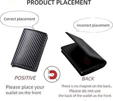 Men's Slim PopUp Bifold Carbon Fiber Wallet, RFID Blocking, Money Clip, Men Gift