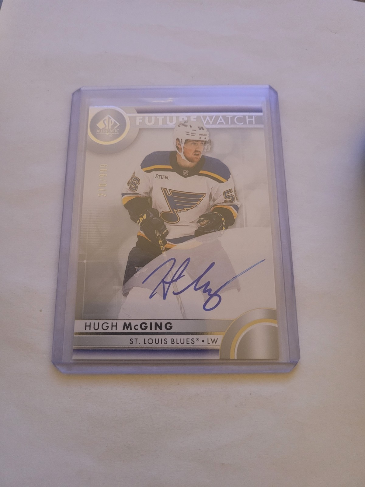 HUGH MCGING FUTURE WATCH AUTO ROOKIE CARD FROM 23/24 SP AUTHENTIC 270/999