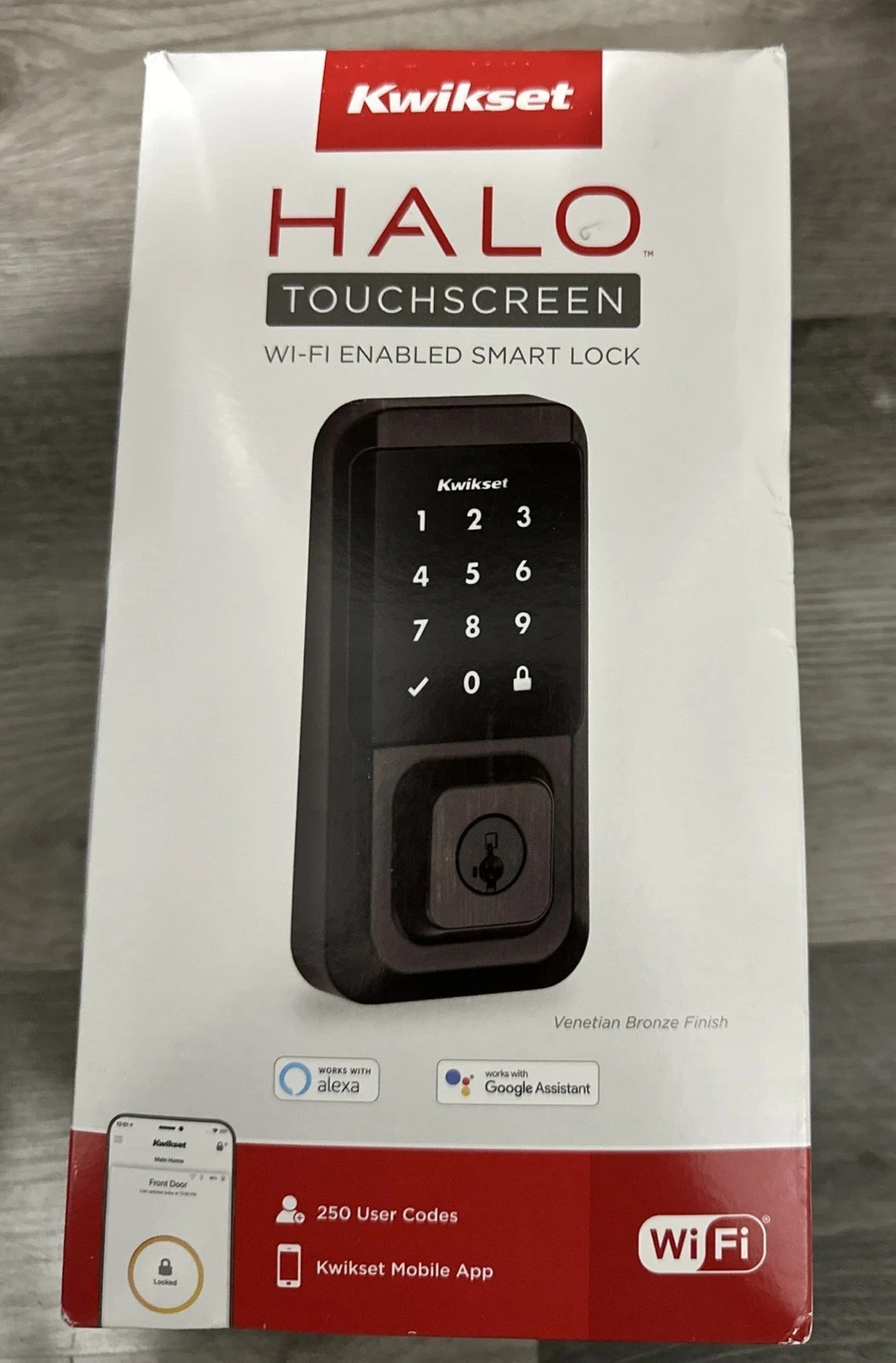 KWIKSET Halo Wi-Fi Smart Lock with Touchscreen in Venetian Bronze