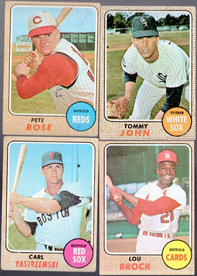 (136) Lote de beisebol 1968 Topps: Aaron, McCovey, Aparicio, Rose, Bunning, Allen - Imagem 3 de 4