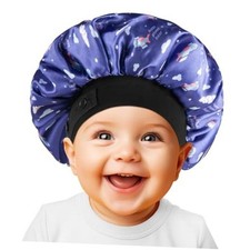 Satin Bonnet for Kids Baby, Double-layer with Soft Adjustable 0-24m Blue