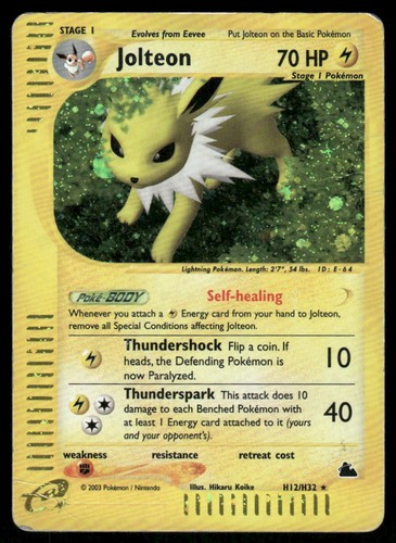 Pokemon Cards Jolteon H12/H32 Skyridge Holo Holo Rare HP