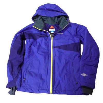 Columbia Jacket Womens Large Blue Omni-Heat Tech Insulated Removable Hood